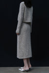 SWAYING 24 Autumn and Winter Shawl Collar Short Cardigan SW-SW24AW1T55-QH Light Gray